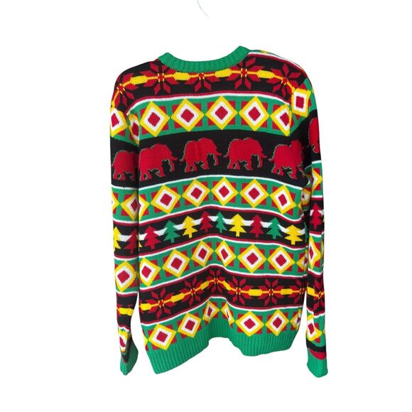 Blizzard Bay Medium elephant Santa Christmas tree pullover sweater holiday - Picture 3 of 5